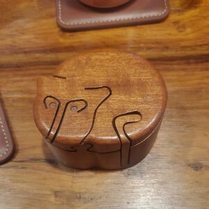 Handcrafted Wooden Cat Accessory Puzzle Box